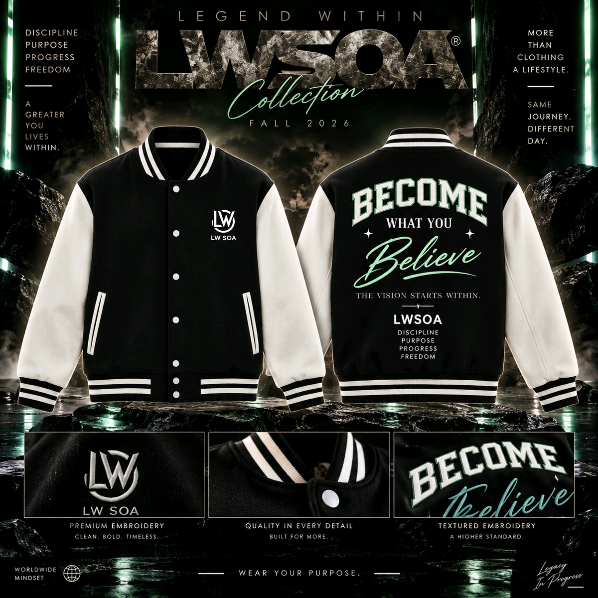 “Become What You Believe” Varsity Jacket