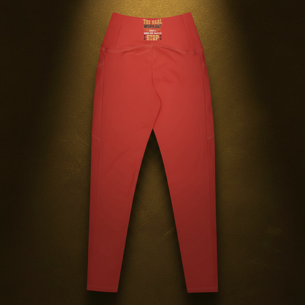 High-waisted leggings with pockets, soft stretchy fabric, and UPF 50+ protection