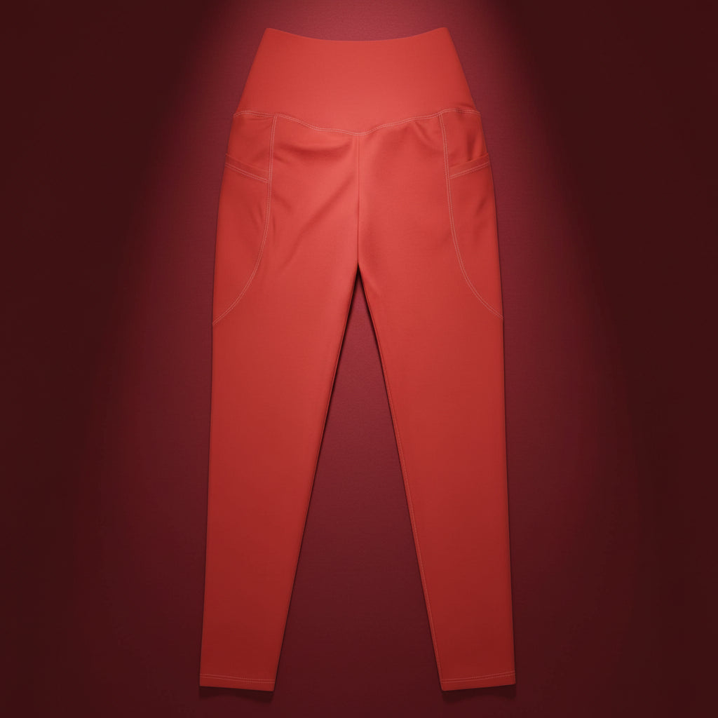 High-waisted leggings with side pockets and soft, stretchy fabric for comfortable wear