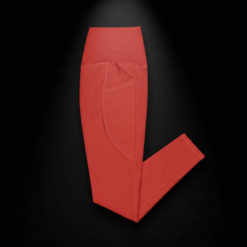 High-waisted leggings with pockets, soft stretchy fabric, and UPF 50+ protection