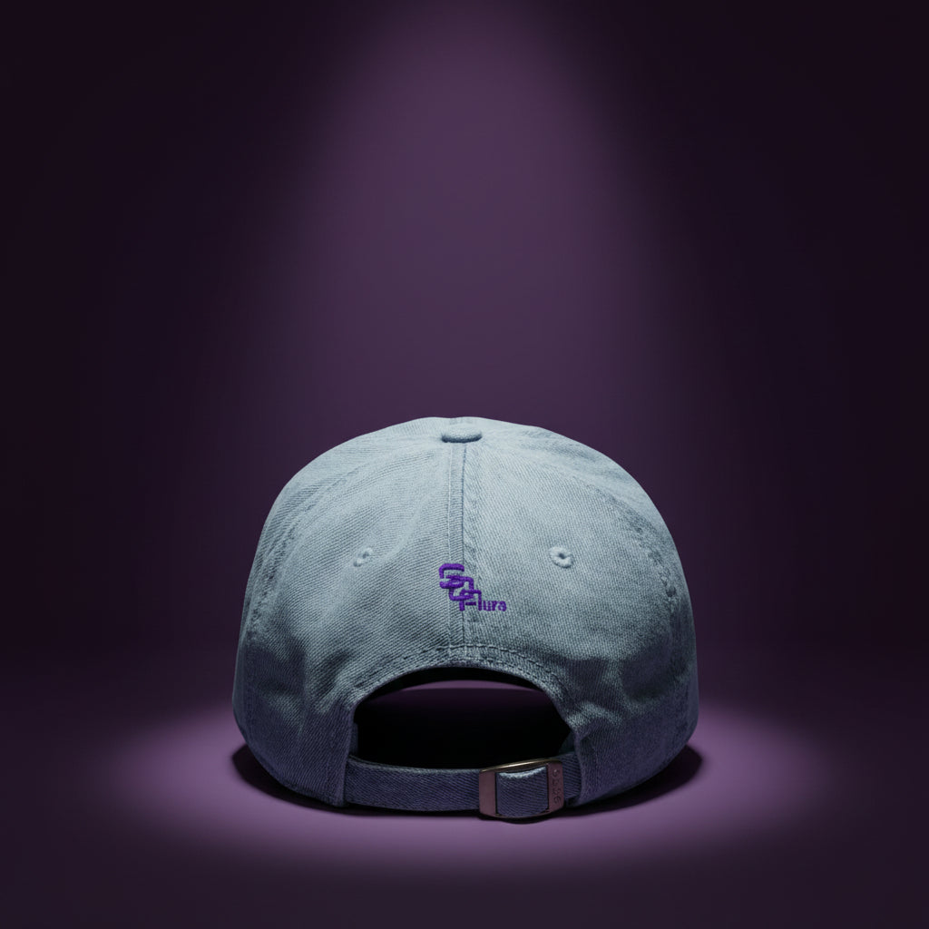 SoOptimistic Aura Denim Hat 6-panel cotton adjustable strap cap