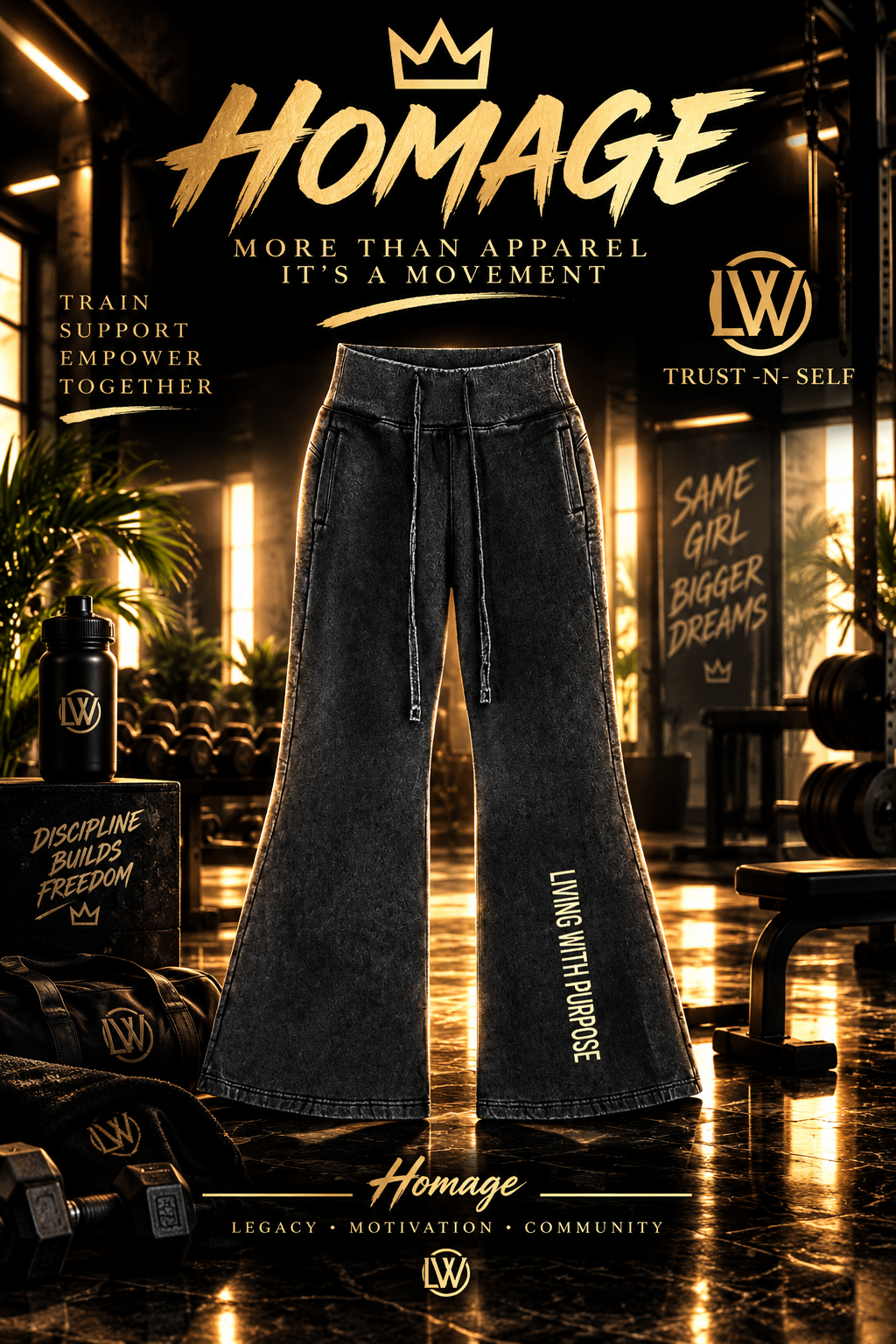 HOMAGE Living With Purpose Wide-Leg Sweatpants