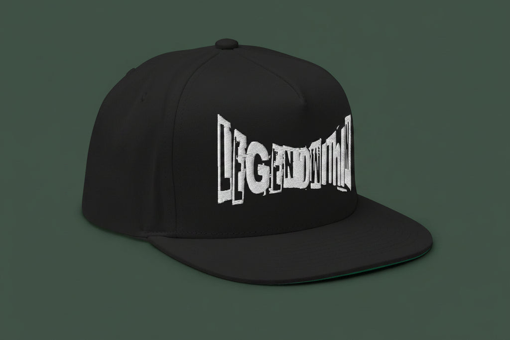 LegendWithin Dream's high-profile flat bill cap with green undervisor and snapback closure