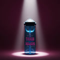 SoOptimistic Aura Flip straw water bottle made from 50% recycled plastic with leak-proof cover and bite valve