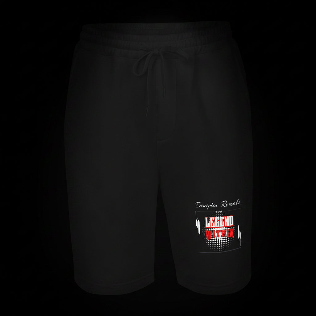 LegendWithin Men's fleece shorts in grey heather with elastic waistband and pockets